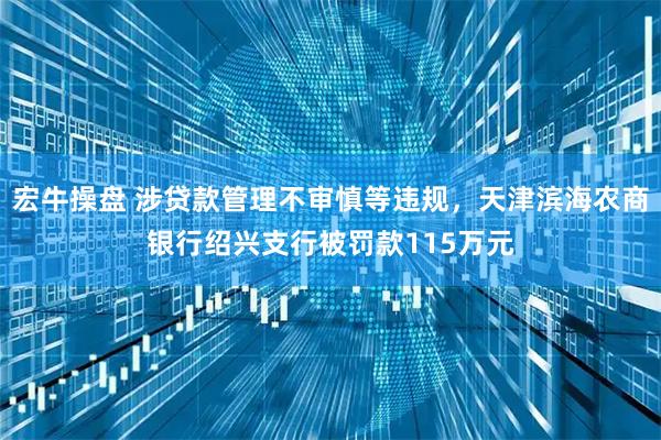 宏牛操盘 涉贷款管理不审慎等违规，天津滨海农商银行绍兴支行被罚款115万元