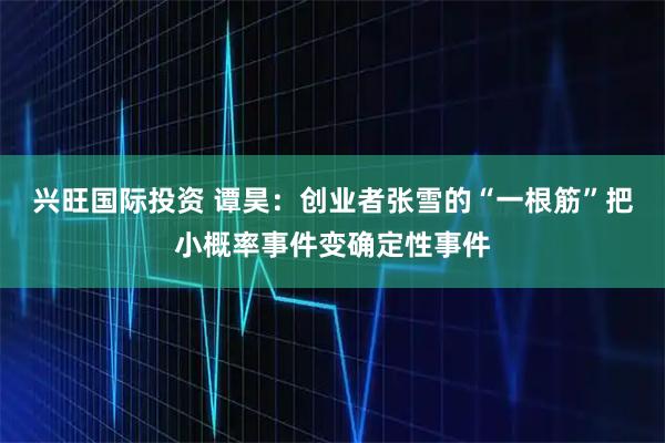 兴旺国际投资 谭昊：创业者张雪的“一根筋”把小概率事件变确定性事件